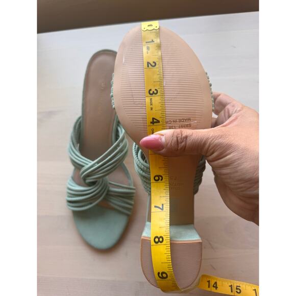 STUART WEITZMAN green mint Twist Block 75 Slide Sandal size 7.5 - Picture 7 of 9